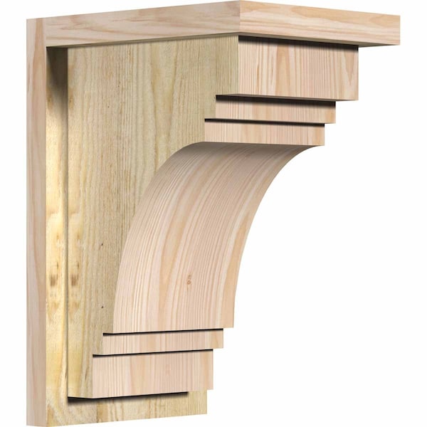 Ekena Millwork Pescadero Rough Sawn Corbel w/Backplate, Douglas Fir, 8"W x 10"D x 14"H COR08X10X14PEC01RDF - main